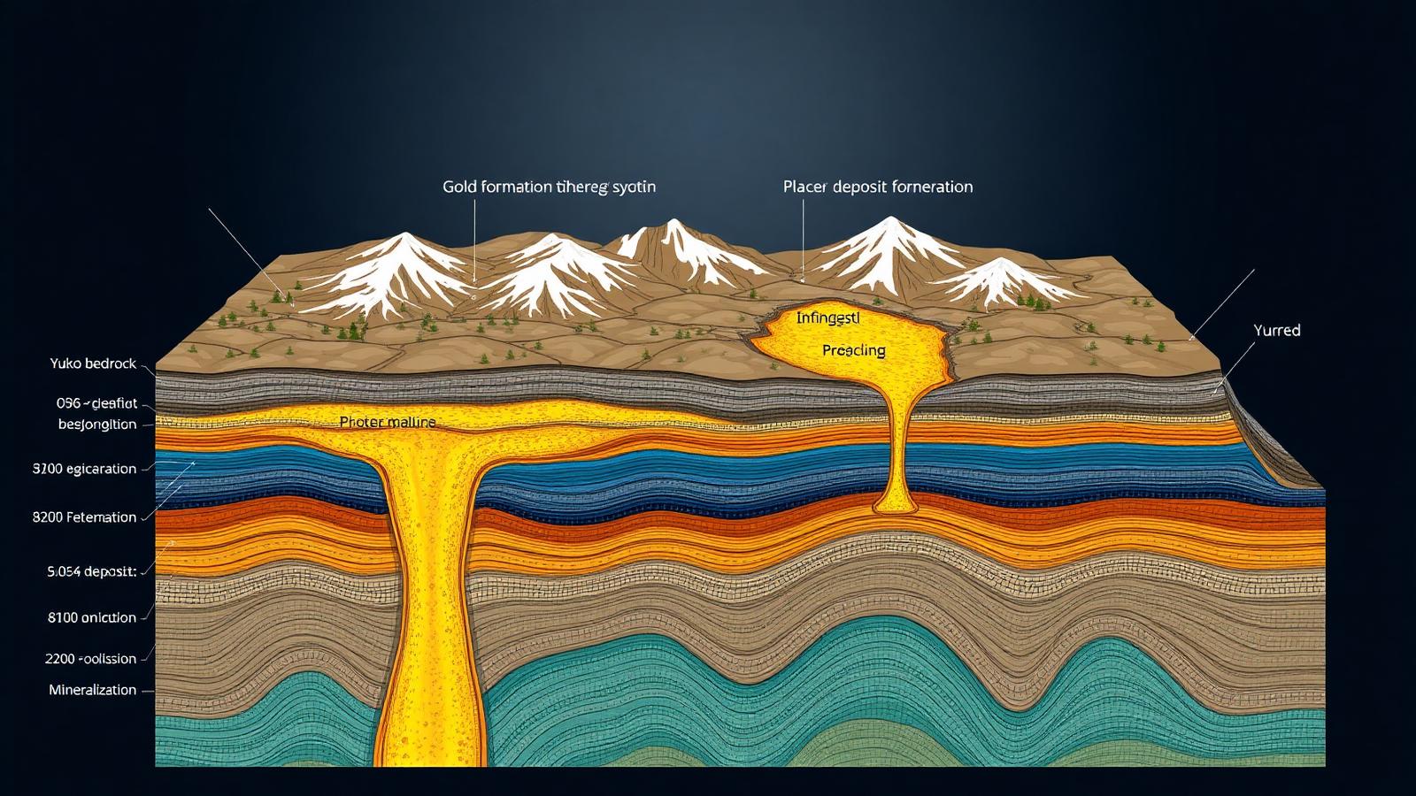 Geological formation of Yukon gold